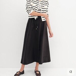 NWT! Weekend Collection Voile Drawstring Midi Skirt - Black